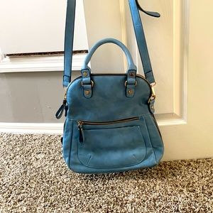 Beautiful Blue Faux Leather Purse!